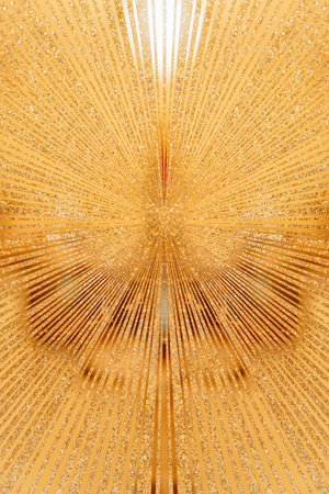 golden starburst background for christmas and new year holiday beauty productsの写真素材