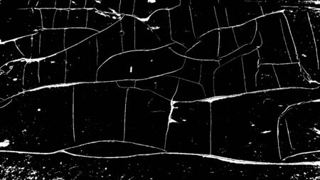 Cracked Surface Grunge Texture Vector. Uneven Overlay. Distressed Grungy Effect. Vector Illustration.Black Isolated on White Background. EPS 10.のイラスト素材