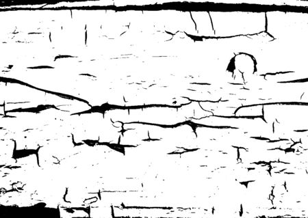 Cracked Surface Grunge Texture Vector. Uneven Overlay. Distressed Grungy Effect. Vector Illustration.Black Isolated on White Background. EPS 10.のイラスト素材