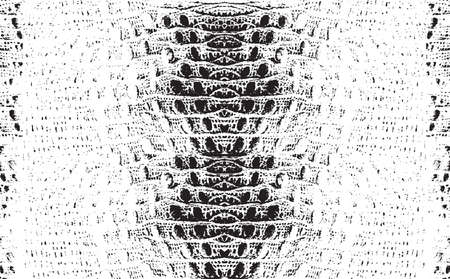 Monochrome texture composed of irregular graphic elements. Distressed uneven grunge background. Abstract vector illustration. Overlay for interesting effect and depth. Isolated on white background.のイラスト素材