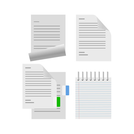 Contract documents pile vector illustration, flat cartoon document stack agreement document management concept, business documentのイラスト素材
