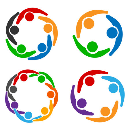 Social network logo, Group o people business men. Vector illustrationのイラスト素材