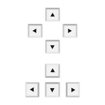 Cursor key layout, four cursor keys (up, down, left and right) Vector illustrationのイラスト素材