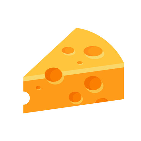 Cheese vector icon isolated on white background. Flat yellow milk food symbol for web site design, mobile app.のイラスト素材