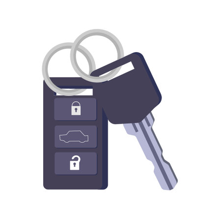 keys. Charm of the alarm system. Isolated vector illustration in flat style.のイラスト素材