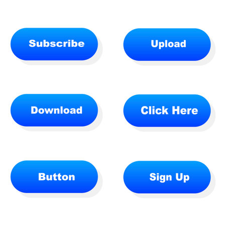 Interface button. Web button set. Click button. Action button. Vector illustrations.のイラスト素材