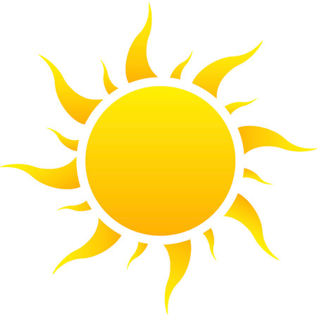 Realistic sun icon for weather design. Vector illustrationのイラスト素材