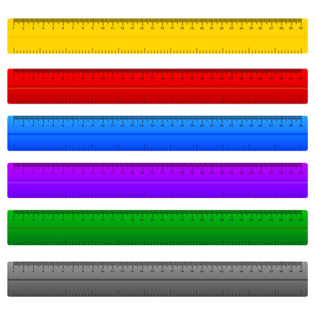 Yellow ruler, triangle ruler icon isolated on white background. Vector illustrationのイラスト素材