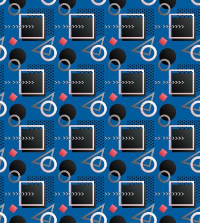 3d figures seamless patternのイラスト素材