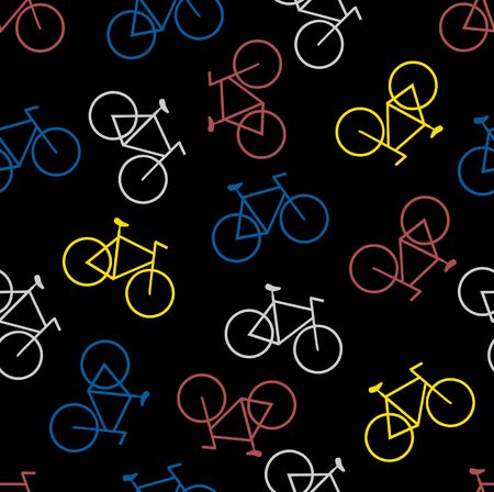 Colored bicycle seamless patternのイラスト素材