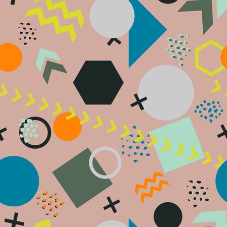 Colorful trendy seamless patternのイラスト素材