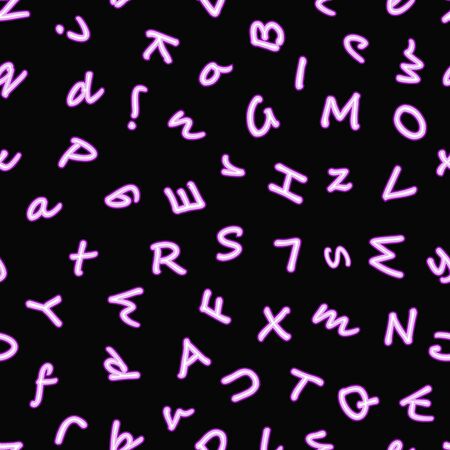 Neon letters seamless patternのイラスト素材