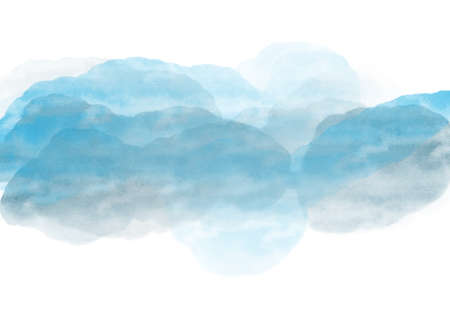 Blue Gray Watercolor Backdrop Spots Stripe detail for design.の写真素材