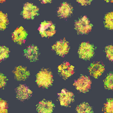 Beautiful seamless pattern with green, yellow, red autumn abstract seamless pattern on colorful background for decorative design. Bright art wallpaper. Modern vector design element. Grunge texture background.の写真素材