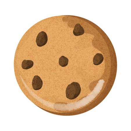 Chocolate chip cookies isolated on white backgroundの写真素材