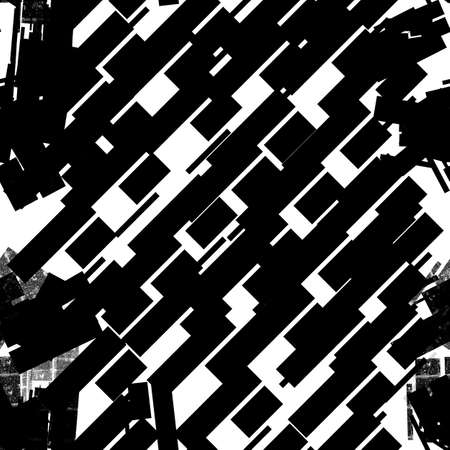 Glitch seamless texture or pattern. Black and whiteの写真素材