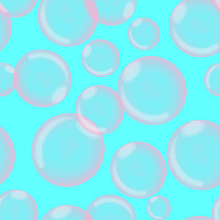 Realistic soap bubble or bubble gum seamless patternの写真素材