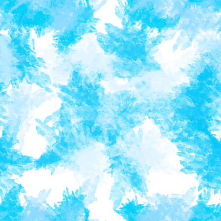 Seamless abstract pattern with blue watercolor paint stainsの写真素材