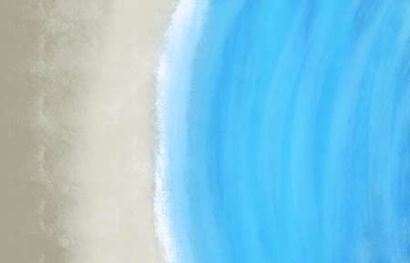 Beach Oil Painting Ocean and Sand painted with acrylic. Abstract design element.の写真素材