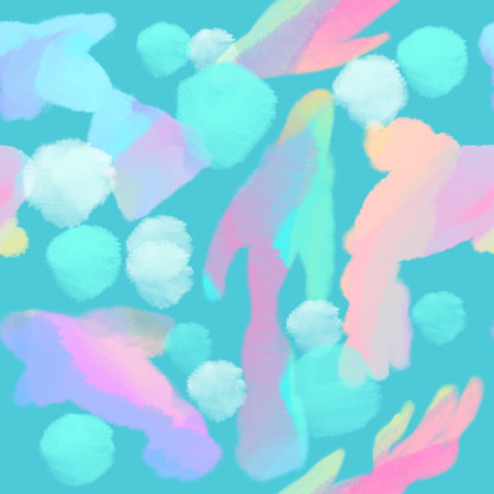 Seamless pattern with abstract fish. Magic background with mermaid scale and watercolor effect. Wrapping paper, package, wallpaper, clothing and other textile.の写真素材