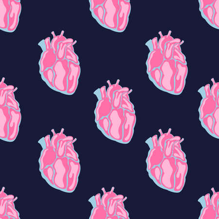 Abstract pattern with Human Hearts in Style of 90s. Flat design.の写真素材