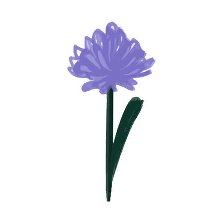 Abstract purple hand drawn Clover flower isolated on white background. Vector illustration.のイラスト素材