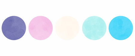 Very Peri Watercolor Palettes. Stains of Aquarelle paints for design. Spring trendy ink color palette.の写真素材