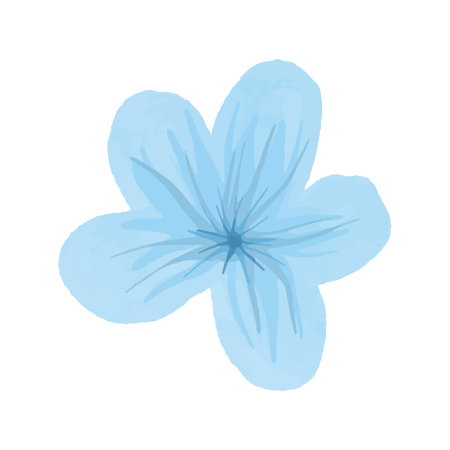 Vector Paint element of hand-drawn watercolor blue flower on a white background. Use for menus, invitations, wedding.のイラスト素材
