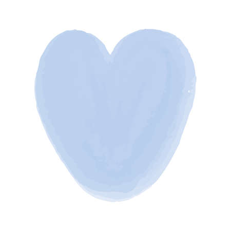 Hand drawn watercolor element for nursery in boho style. Vector illustration. Blue watercolor heart.のイラスト素材