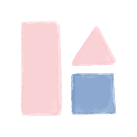Hand drawn watercolor element for nursery in boho style. Vector illustration. Pink baby cubes.のイラスト素材
