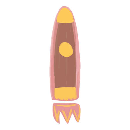 Watercolor hand drawn element for nursery in boho style. Vector rocket illustration.のイラスト素材