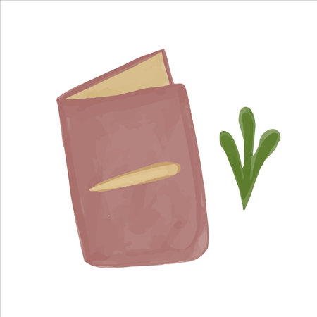 Watercolor diary and palm branch in boho style. Vector illustration.のイラスト素材