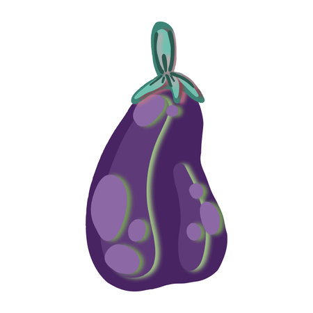 Vector Eggplant drawn in paper cut style. Vegetable illustration for design.のイラスト素材