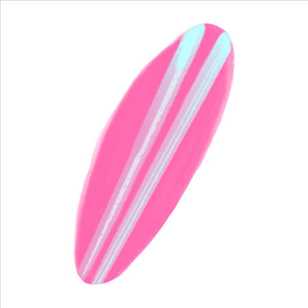 Vector Blue and pink surfboard painted in watercolor. Summer illustration for design.のイラスト素材