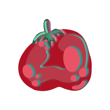 Vector Paper cut tomato. Vegetable illustration for design.のイラスト素材