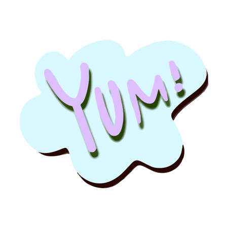 Vector Lettering with yami in a cut-out paper style in blue.のイラスト素材
