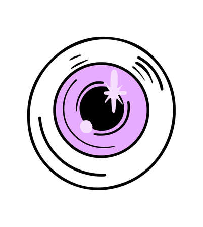 Vector Halloween purple glitter eye icon isolated on white background.のイラスト素材