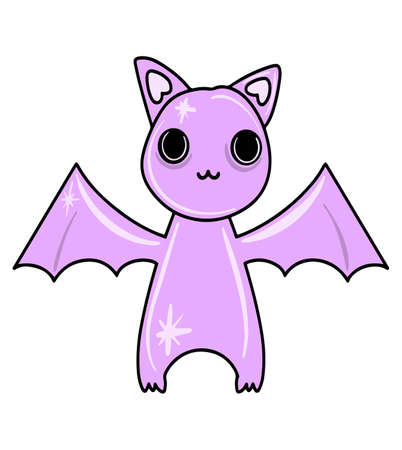 Vector Purple halloween cat monster icon isolated on white background.のイラスト素材