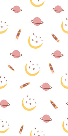 Cute Vector kids seamless pattern with boho elements.のイラスト素材