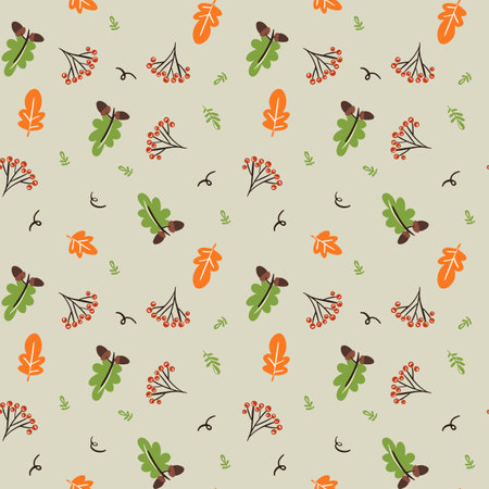 Vector autumn Seamless pattern. For wallpaper, gift paper, pattern fills, autumn greeting cards.のイラスト素材