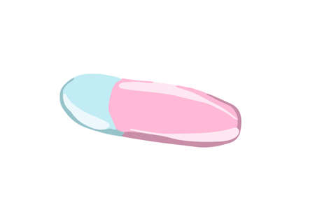 Vector Pink and blue watercolor eraser for study.のイラスト素材