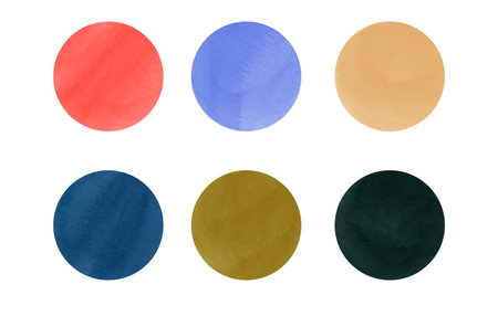Trendy color scheme by plain color rounds. Spring and summer.の写真素材
