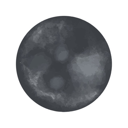 Vector Moon painted in watercolor. Space illustration.のイラスト素材