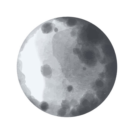 Vector Moon painted in watercolor. Space illustration.のイラスト素材