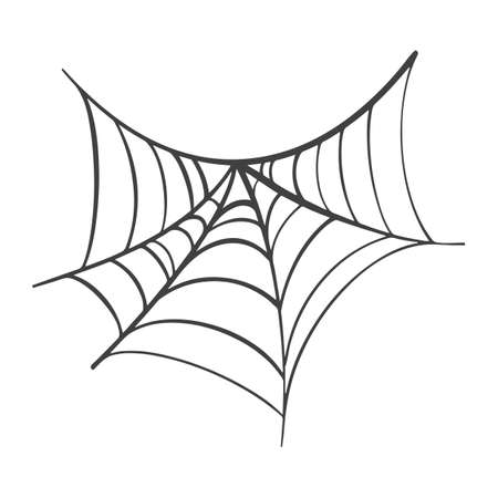 Vector Spider web on white for halloween.のイラスト素材