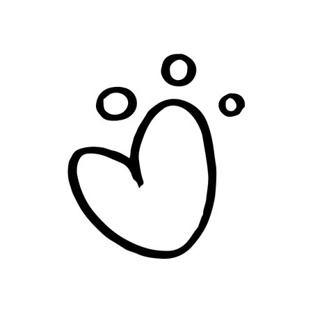 Vector black hand drawn heart icon.のイラスト素材