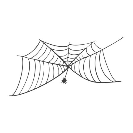 Vector Spider web icon on white for halloween.のイラスト素材