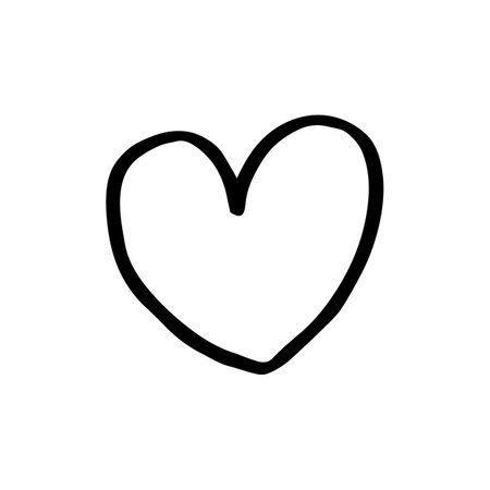 Vector black hand drawn heart icon.のイラスト素材