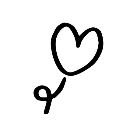 Vector black hand drawn heart icon.のイラスト素材