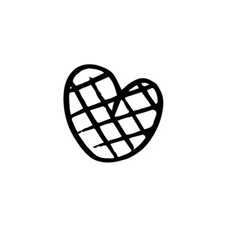 Vector black hand drawn heart icon.のイラスト素材